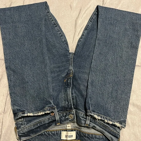 Agolde Dark Blue Straight Leg Women's Jeans - Picture 6 of 6